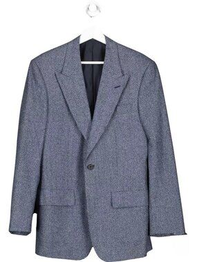 NWOT Lutwyche Savile Row Blue Patterned Hand-Tailored Sport Coat Jacket US40R